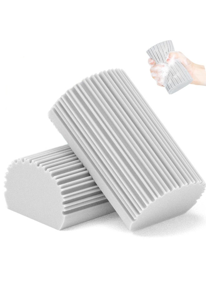 HOMESTAR 2-Pack Magic Absorbent Cleaning Sponges Dusters - High-Density Kitchen Scrub Sponges , Multipurpose Cleaning Eraser Tools for Blinds, Glass, Vents, Mirrors, Window Track & Faucets & Car & Glass Cleaning (5.5*4.5*10.5cm) - Image 1