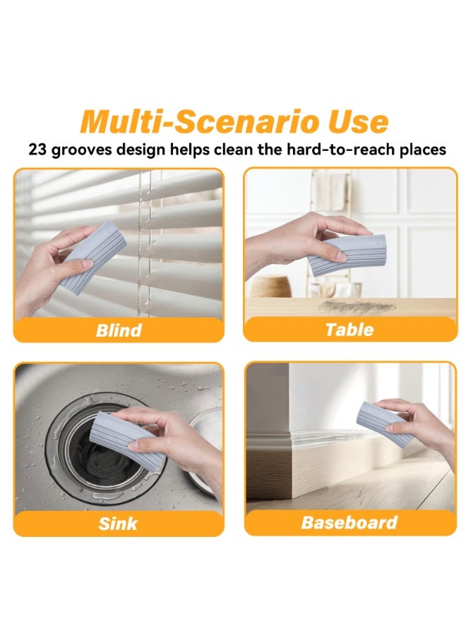 HOMESTAR 2-Pack Magic Absorbent Cleaning Sponges Dusters - High-Density Kitchen Scrub Sponges , Multipurpose Cleaning Eraser Tools for Blinds, Glass, Vents, Mirrors, Window Track & Faucets & Car & Glass Cleaning (5.5*4.5*10.5cm) - Image 4