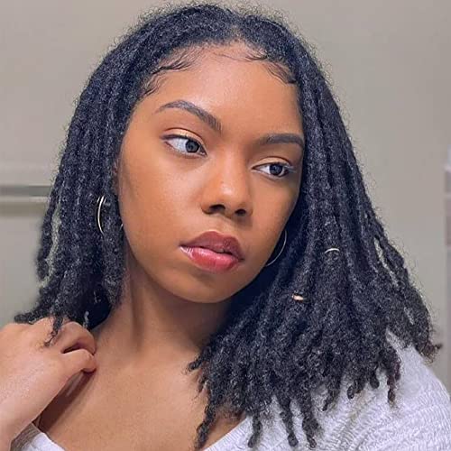 MIUULAAR Loc Extension Human Hair 0.6cm Width 8 Inch 30 Strands Natural Black Full Handmade Permanent Locs Can Be Dyed and Bleached for Women Men Kids Dreadlock Extensions Real Human Hair - Image 1