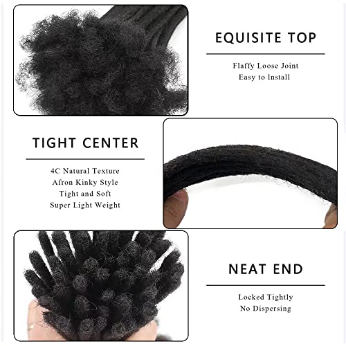 MIUULAAR Loc Extension Human Hair 0.6cm Width 8 Inch 30 Strands Natural Black Full Handmade Permanent Locs Can Be Dyed and Bleached for Women Men Kids Dreadlock Extensions Real Human Hair - Image 2