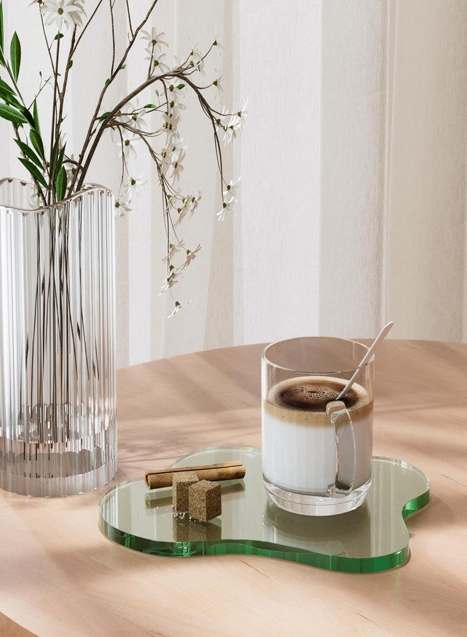 Leadiy Acrylic Coaster Decorative Plates,Green Bar Drink Coaster, Clear Cloud Shape Coffee Cup Coaster, Perfect for Tabletop Protection and Accessories Display.(Green - Image 5