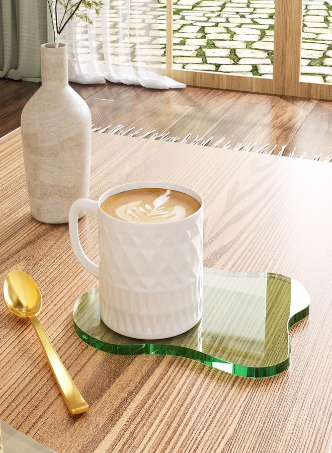 Leadiy Acrylic Coaster Decorative Plates,Green Bar Drink Coaster, Clear Cloud Shape Coffee Cup Coaster, Perfect for Tabletop Protection and Accessories Display.(Green - Image 3