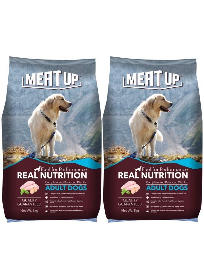 Meatup Dry Dog Food Real Chicken (Buy 1 Get 1) 2 x 3 Kg - Image 1