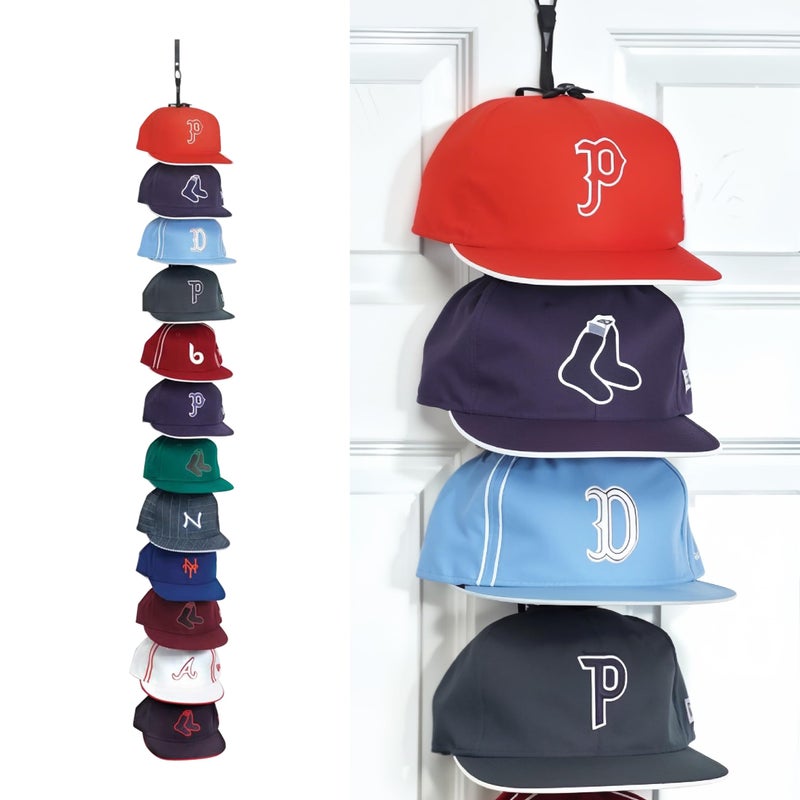 Perfect Curve Cap Rack System 36 â€“ Baseball Cap Organizer (12 clips hold up to 36 caps,Black) - Image 5