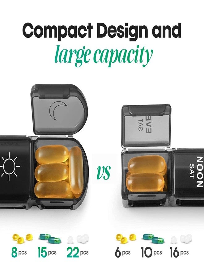 Mojmem Weekly Pill Organizer Box - 7 Day Portable Medicine and Vitamin Case, 3 Times a Day, Large Compartments, Moisture-Proof Travel Pill Box for Pills and Supplements - Image 4