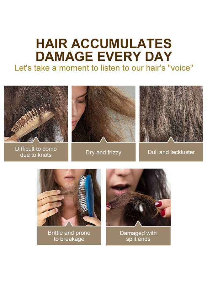 PURC 24k Gold Nourishing Hair Mask,Deeply Nourishing Repair Split Ends Soft and Smooths Frizz Hair Treatment Mask for Dry and Damaged Hair Moisturizing Nourishes Protect Keratin Hair Cream 70g - Image 4