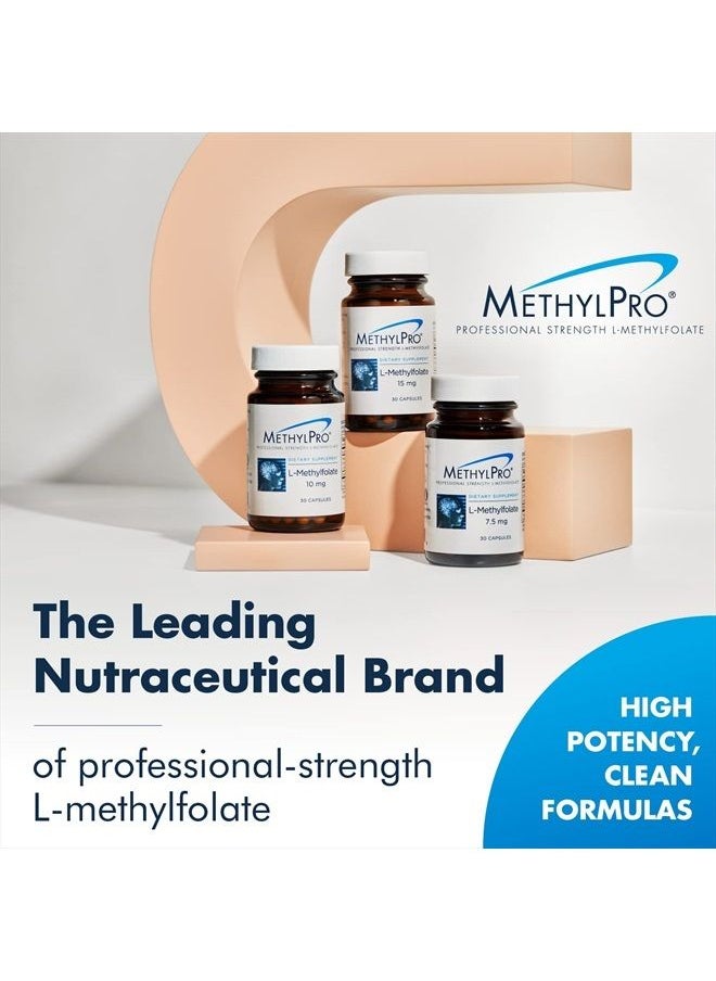 MethylPro - B Complex + 15mg L-Methylfolate (30 Capsules) - Professional Strength B Vitamins with Folate for Energy, Mood + Immune Support - Gluten Free Methyl B12, Active Methyl Folate and B6 as P-5-P - Image 1