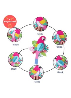Party with Emma Tropical Birds Happy Birthday Honeycomb Paper Flowers Bird Ornament Parrot Honeycomb Party Hanging Decorations for Kids Birthday Home Baby Room Nursery Classroom (Paper Flower Combo)  - Image 4