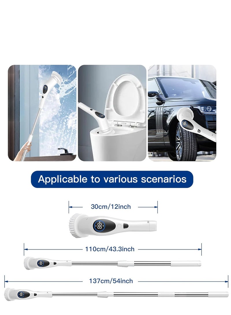 Electric Spin Scrubber, 2023 New Cordless Cleaning Brush with 9 Replaceable Brush Heads, 3 Speeds Power Shower Scrubber with Extension Arm for Bathroom, Floor, Tile, Tub  - Image 4