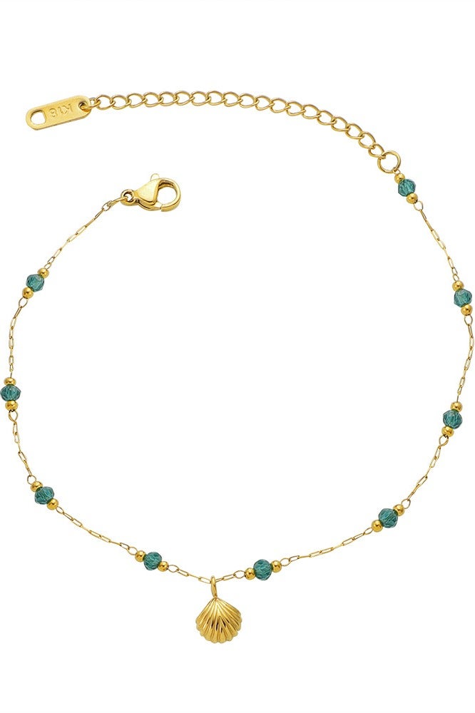 Showday Anklet for ladies in gold, waterproof anklet adjustable (22-27cm) stainless steel I women foot jewelry - Image 1