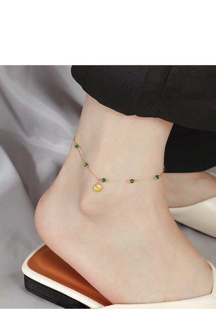 Showday Anklet for ladies in gold, waterproof anklet adjustable (22-27cm) stainless steel I women foot jewelry - Image 2