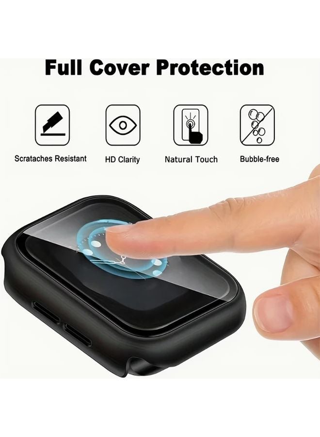 2 Sets 49mm 2 in 1 Apple Watch Ultra 2 Ultra Screen Protector Ultra Slim Hard PC Kit with Tempered Glass Shockproof Titanium Color Cover - Image 4