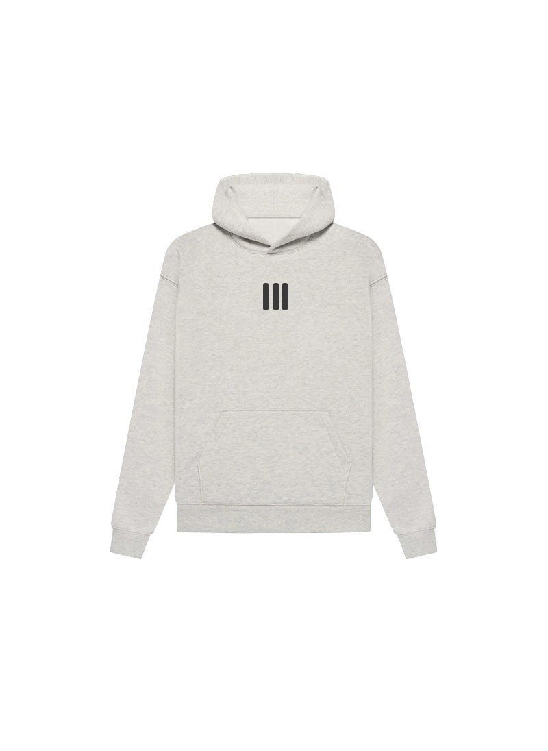 Generic - FOG Fu ESSENTIALS joint name three bars fashion brand fleece-lined hooded sweater High Street American autumn and winter hoodie Light gray - Image 1