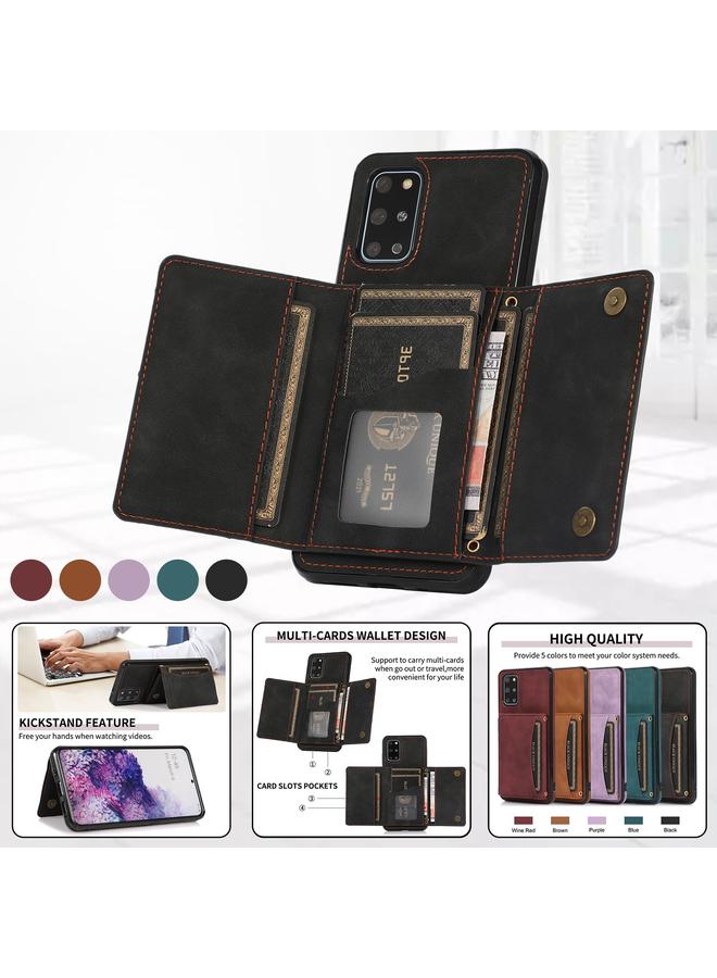 اس-توب جراب لهاتف Samsung Galaxy S20+ جراب هاتف جلدي ثلاثي الطي مع فتحة بطاقة ومحفظة وحامل - Image 3