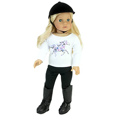 Sophia's 18" Doll Classic Black Hard Velvet Covered Riding Style Horse Riding Helmet - Image 2