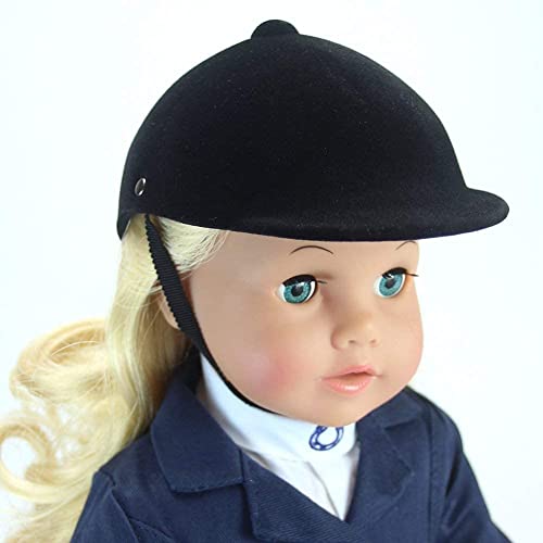 Sophia's 18" Doll Classic Black Hard Velvet Covered Riding Style Horse Riding Helmet - Image 3