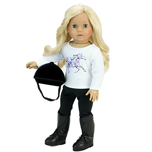 Sophia's 18" Doll Classic Black Hard Velvet Covered Riding Style Horse Riding Helmet - Image 4