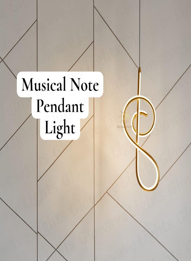 Glowave Modern French Gold Musical Note LED Hanging Light Pendant Lamp Ceiling Light for Kitchen, Cafes Dining Bar - Tricolour (Warm White, White, Natural White) (K320/1P-FGD) - Image 2