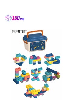 GROIC 150 Pieces Funny Building Blocks STEM Toys Educational Toys Sets Solid Plastic for Preschool Kids Boys and Girls  - Image 1