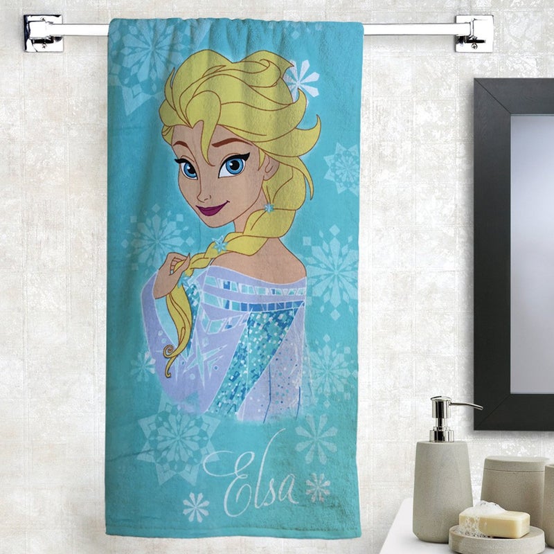 Athom Trendz Living Disney Elsa 350 GSM 100 Cotton Kids Bath Towel 60x120 cm