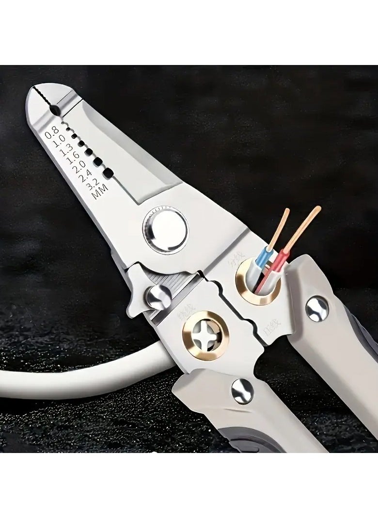 Generic Heavy-Duty Stainless Steel Pliers & Wire Stripper - Multi-Function Electrician's Tool for Cutting, Stripping, Crimping, Clamping, Twisting, and Nail Pulling - Ideal for Home DIY, Metal Structures, and Power Workers  - Image 2
