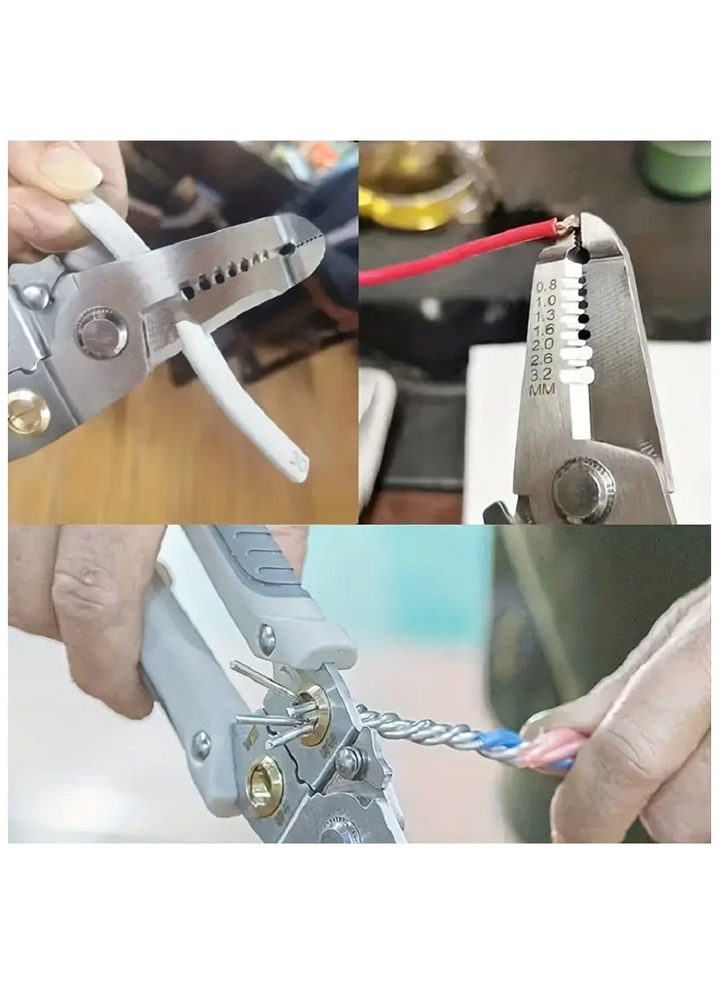 Generic Heavy-Duty Stainless Steel Pliers & Wire Stripper - Multi-Function Electrician's Tool for Cutting, Stripping, Crimping, Clamping, Twisting, and Nail Pulling - Ideal for Home DIY, Metal Structures, and Power Workers  - Image 3