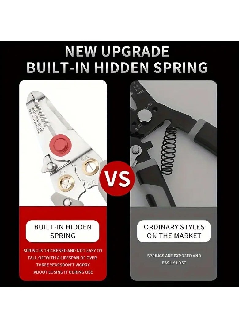 Generic Heavy-Duty Stainless Steel Pliers & Wire Stripper - Multi-Function Electrician's Tool for Cutting, Stripping, Crimping, Clamping, Twisting, and Nail Pulling - Ideal for Home DIY, Metal Structures, and Power Workers  - Image 5