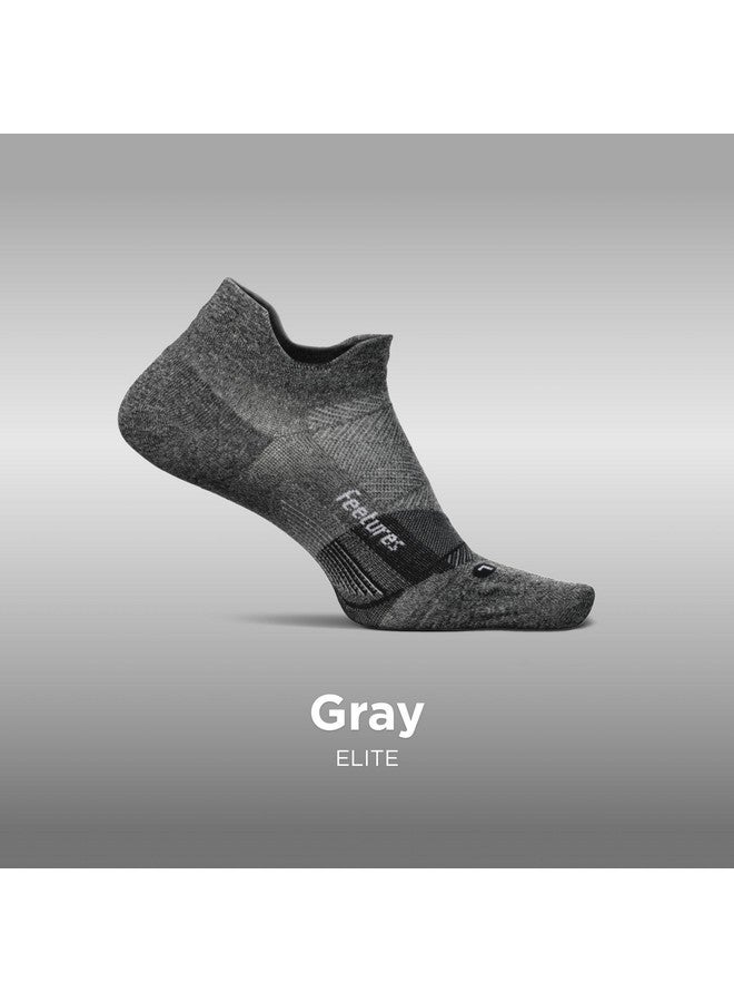 Feetures Elite Light Cushion No Show Tab Ankle Socks - Sport Sock With Targeted Compression - New Gray, Xl (3 Pair) - Image 3