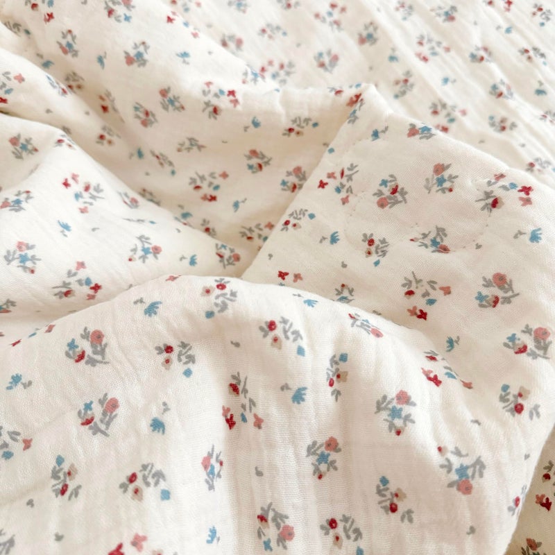 BuLuTu Cute Floral Print Pillowcases for Toddler Girls Boys, 14"x20", 1 pc, 2 Layers Muslin Cotton Pillow Cases for Crib Toddler Bed Pillow Cover, Envelope Closure, Machine Washable - Image 3