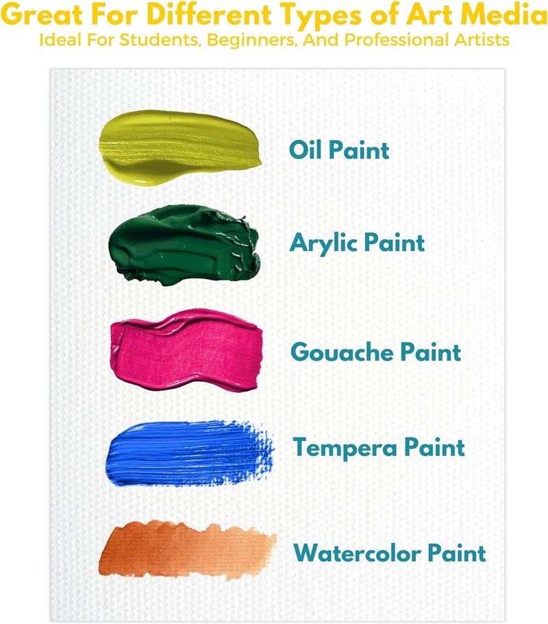 ArtRight Cotton Canvas Board for Oil Acrylic Painting Set (2X(5x7, 8x10, 9x12, 10x14) Multi Pack, Primed White Blank- Artist Canvas Boards for Painting, ((Total 8 PC (2X(5x7, 8x10, 9x12, 10x14))) - Image 4
