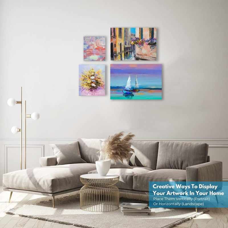 ArtRight Cotton Canvas Board for Oil Acrylic Painting Set (2X(5x7, 8x10, 9x12, 10x14) Multi Pack, Primed White Blank- Artist Canvas Boards for Painting, ((Total 8 PC (2X(5x7, 8x10, 9x12, 10x14))) - Image 5