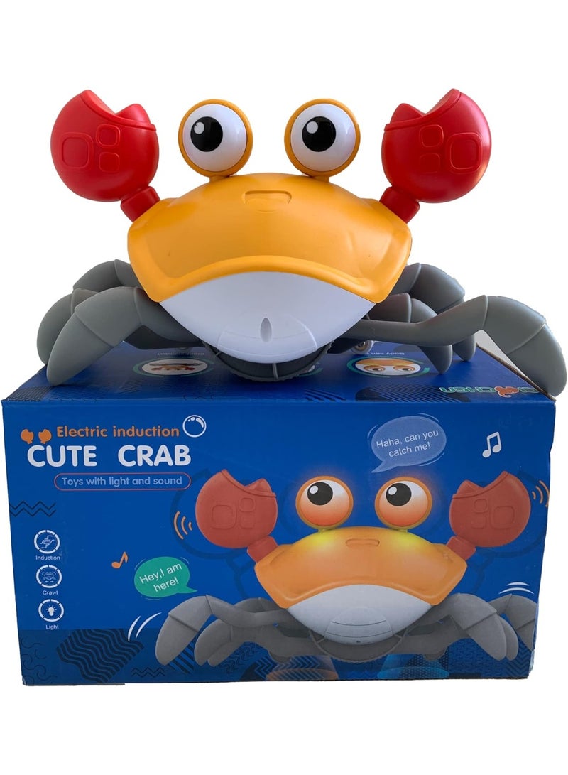 Cute Crab لعبة سلطعون زاحف للأطفال مع ضوء وموسيقى - سلطعون تفاعلي حسي للأطفال الصغار من عمر 3 إلى 12 شهرًا - لعبة لتجنب العوائق، ووقت الاستلقاء على البطن، وتنمية المشي - هدية سلطعون متحرك ممتع للأطفال الرضع والرضع - ألوان متنوعة - Image 1