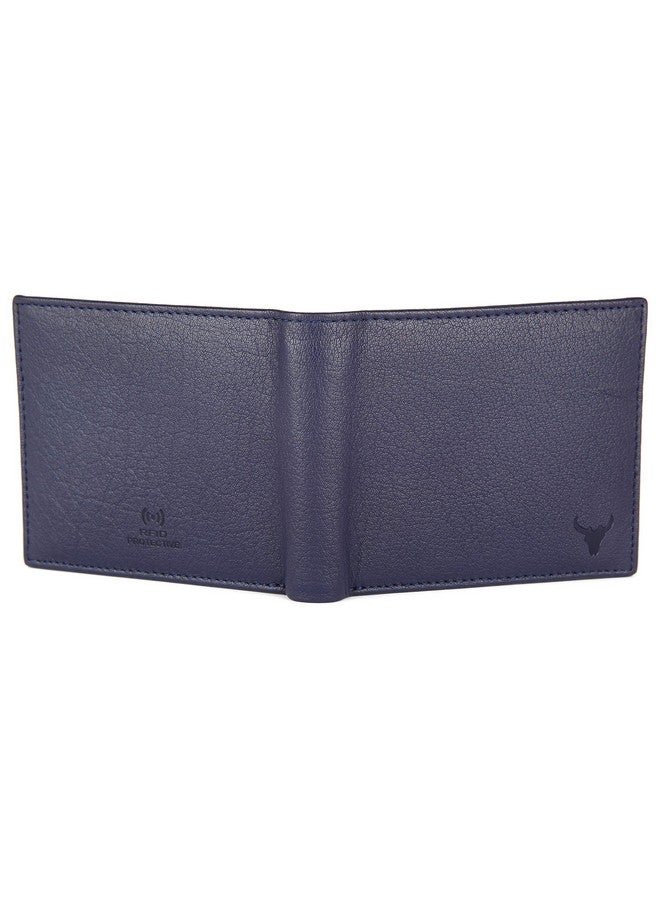 Napa Hide Blue Leather Wallet For Men I Handcrafted I 4 Credit/Debit Card Slots I 2 Currency Compartments I 1 Transparent Id Window - Image 5