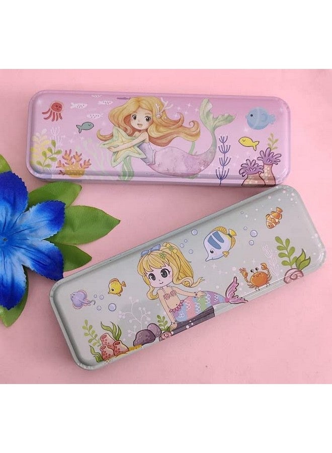 Tera13 Cartoon Mermaid Pencil Box for Girls Kids Pencil Case Pencil Box Pouch for Girls Kids Birthday Return Gifts (Pack of 2 Piece) - Image 3