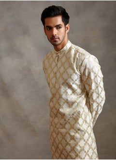 Abhishti Banarasi zari kurta -ivory  - Image 2