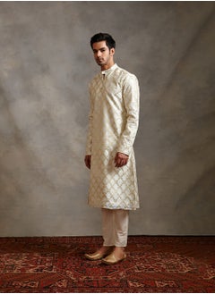 Abhishti Banarasi zari kurta -ivory  - Image 3