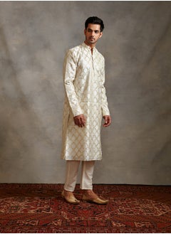 Abhishti Banarasi zari kurta -ivory  - Image 4