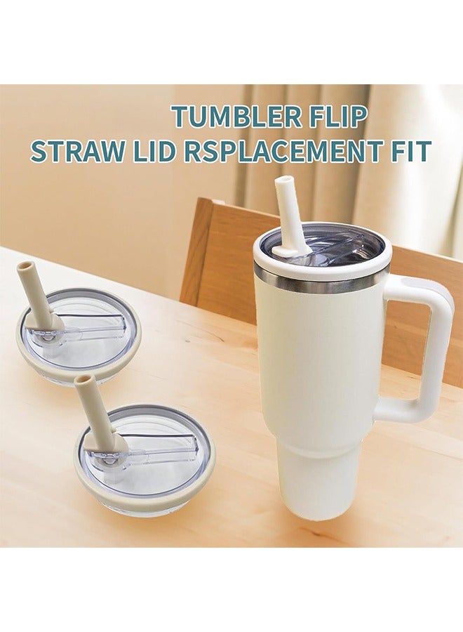 HY 2 Pack 40 oz Tumbler Flip Straw Lid Replacement fit for Quencher, Spill Proof Splash Resistant Tumbler Lids,Reusable Tumbler Cover for Cup (Light Purple) - Image 4