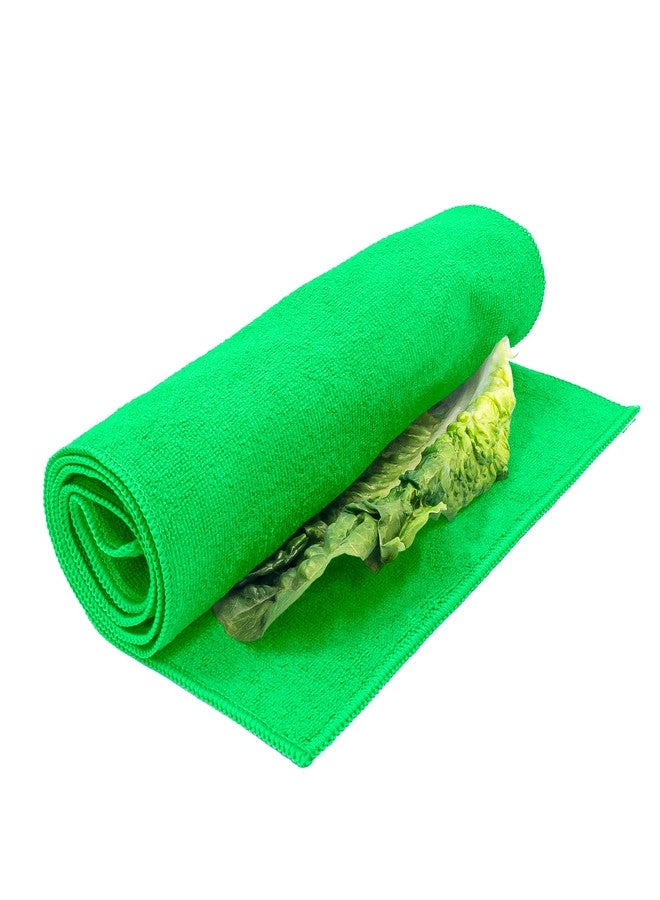 Eurow Microfiber Lettuce Wrap Towels, Ultra Absorbent Terry Weave Vegetable Drying Cloths, Reusable Kitchen Towels for Greens, Herbs, Produce, Space-Saving Alternative,12" x 42", Green, 2-Pack - Image 4