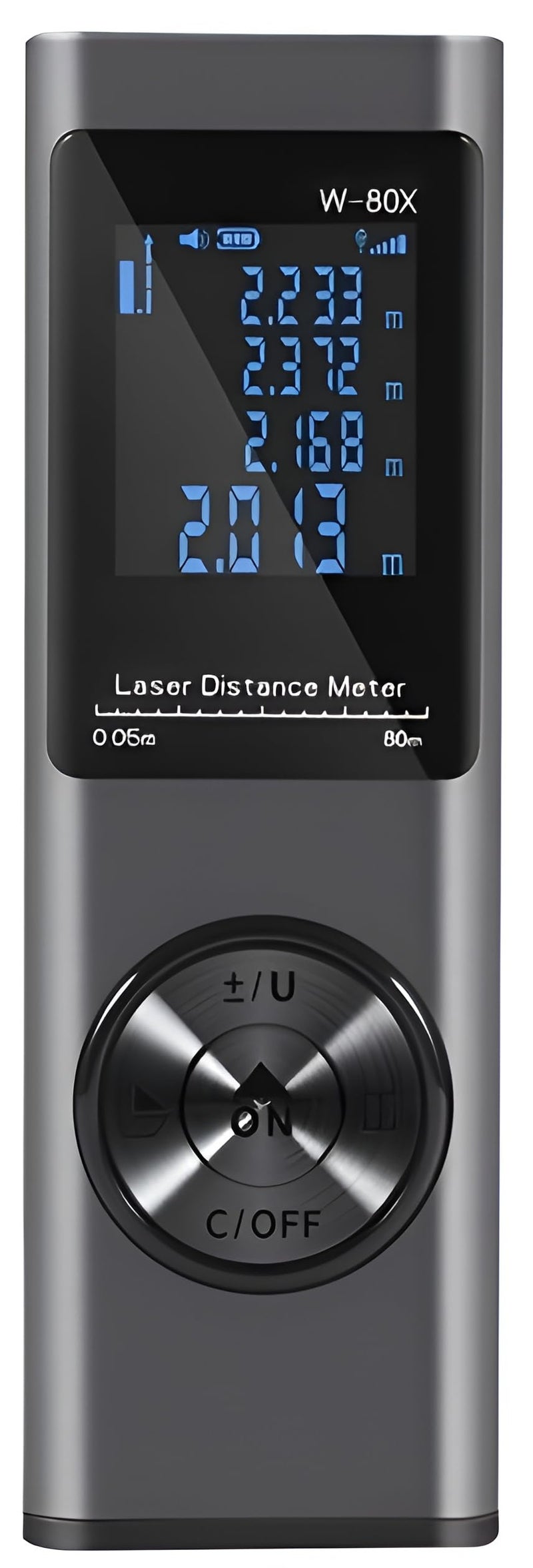 XPR3SS 80 Meters(263 feet) Type-C Rechargeable Angular Measure Metal Ultra Mini Compact Laser Distance Meter Range Finder Portable Digital Measuring Device. - Image 1