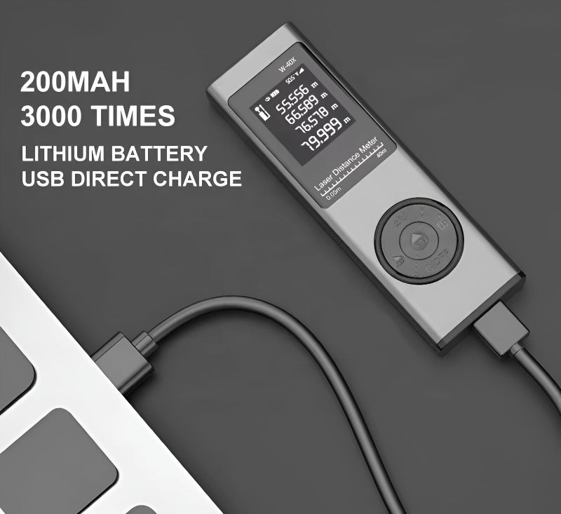 XPR3SS 80 Meters(263 feet) Type-C Rechargeable Angular Measure Metal Ultra Mini Compact Laser Distance Meter Range Finder Portable Digital Measuring Device. - Image 4