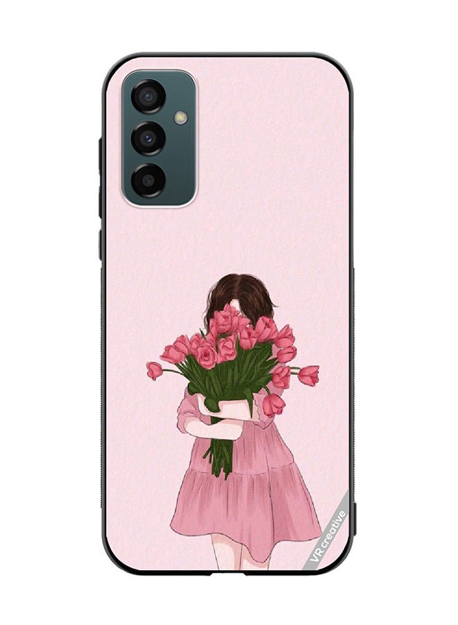 VR CREATIVE Protective Case Cover For Samsung Galaxy F23 Girl Hugging Bouquet Design Multicolour - Image 1