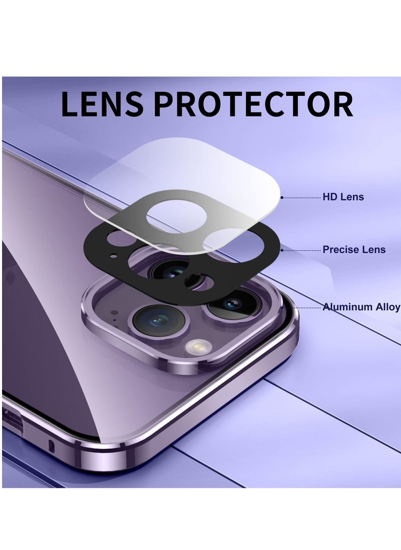 Y&D Anti Peeping Case for iPhone 14 Pro Max, 360 Degree Front and Back Privacy Tempered Glass Cover, SPY Screen, Peep Magnetic Adsorption Metal Bumper Max (Purple)  - Image 5