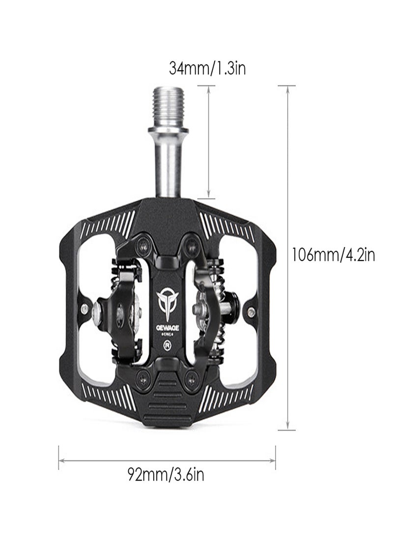 GEWAGE Double-sided Clip Pedals MTB Pedals Cycling Pedals with Cleats Replacement For SPD Mountain Bicycle Pedal System - Image 2