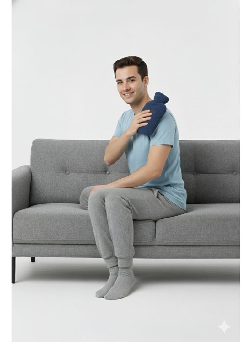  جرانزيا قِربة حرارية GRANZIA للمياه الساخنة مع كفر قماشي ناعم تساعد على تهدئة الألم وتخفيف التشنجات ومنح دفء طويل المفعول - Image 5