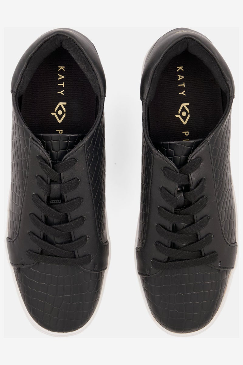 Katy Perry Women Medium Rizzo Lace Up Casual Shoes, Black - Image 4