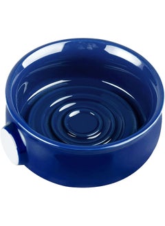 Linkidea Linkidea Ceramic Shaving Soap Bowl with NonSlip Handle Wide Mouth Large Capacity Easier to Lather Ridges Wet Razor Shave Cream Bowl for Men Royalblue 