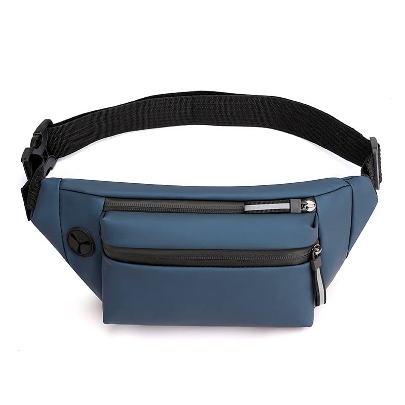 ketmart Mens and Women Fanny Pack Wasit Bag with Triple Pockets Design Adjustable Large Size Belt Water-Resistant for Men Women Running Workout Hiking Travel Outdoor Picnic. (Blue) - Image 1