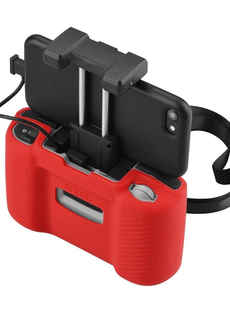 SOLARAE Silicone Protective Cover for DJI Mavic 3, Air 2S, Mavic Air 2, and Mini 2 Drone Remote Control with Lanyard and Anti-Drop Strap Clip (Red) - Essential Accessory for Safety and Style. - Image 4