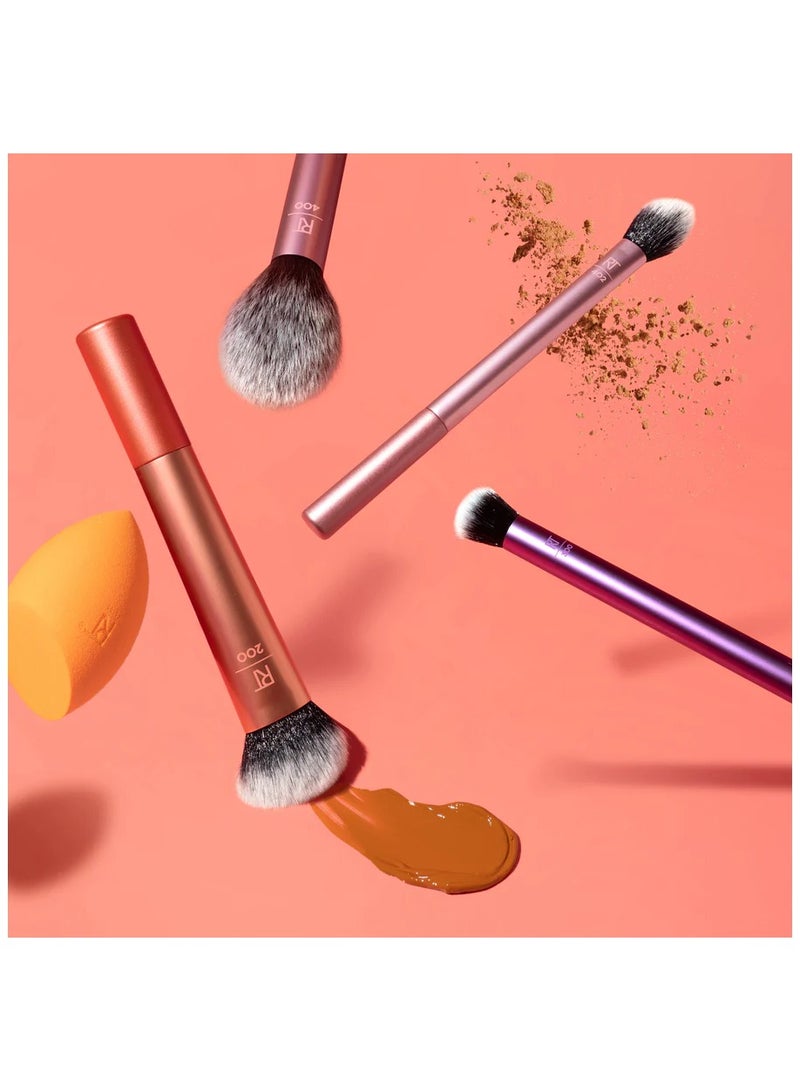 REAL TECHNIQUES Everyday Essentials Set, Multi-Functional Makeup Brush, Makeup Egg + Four Brushes Set Multicolor - Image 5